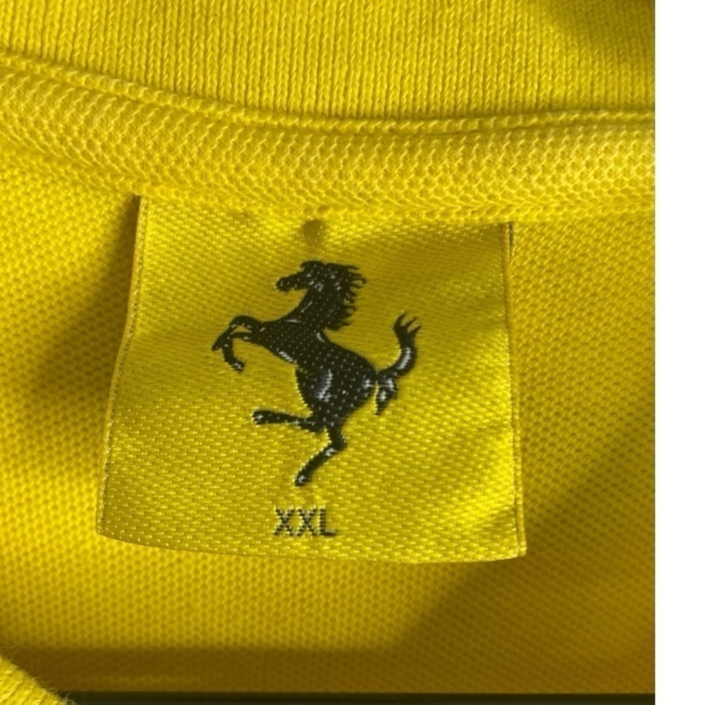 Vintage 1995 Ferrari Men’s Yellow Short Sleeve Polo Shirt - Picture 2 of 6